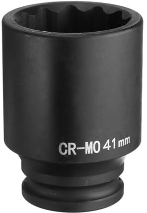 sourcing map 12-Point Deep Impact Socket 1/2 Inch Drive 41mm Metric Chrome Molybdenum Alloy Steel Spindle Axle Nut Impact Socket