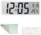 Digital Clock Wall, Digital Wall Clock Battery Operated, Clocks with Temperature and Humidity, Creative Modern, Numeral Battery Operated, 20cm Bedside, Silent Kids Clocks for Bedroom, Office, White