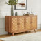 HULALA HOME Mid-century Sideboard with Storage Cabinet with Adjustable Shelves and Solid Wood Legs, Walnut