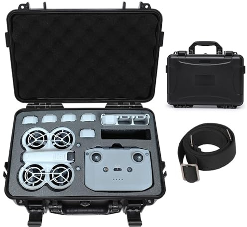 Caossuixin NEO Drone Case Waterproof and Impact Protective Case, PU Portable Travel Bag for NEO Accessories, Easy to Carry Neo Fly More Combo,Support Up to 5 Batteries(Case Only) Black