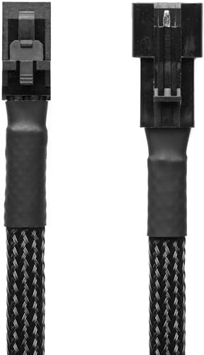 CRJ 3-poliges SM-RGB-Beleuchtungsadapterkabel, 50 cm, schwarz ummantelt, verbindet SM-Stecker-LED-Streifen mit Corsair iCUE Commander und Node 3-poligen RGB-Beleuchtungssteuerungen