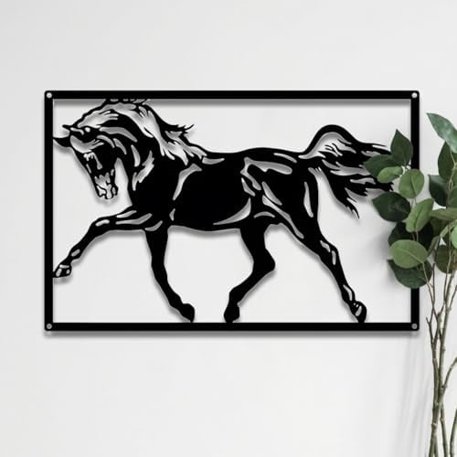 Wanddeko Metall Deko Wohnzimmer Modern Schlafzimmer Wandbilder Wandskulpturen Wall Skulpturen Decor Wand Skulptur Metallbilder Wanddekoration für Flur Bedroom über Bett badezimmer Decoration Pferde