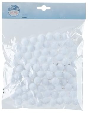 Kaemingk Künstliche Schneebälle 1cm - 1 Beutel mit ca. 80 Stück - zum Basteln & Dekorieren - Deko Schneekugeln - Dekoschnee Bastelschnee für die Weihnachtsdeko & Winterdeko - Weiß