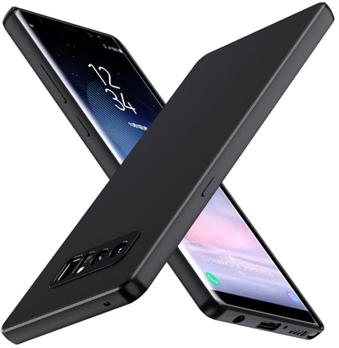 ivoler Silikon Hülle für Samsung Galaxy Note 8 mit Vollständiger Kameraschutz, Ultra Dünne Weiche Stoßfest Schutzhülle Flexible TPU Matte Schwarz Handyhülle Kratzfest Case Cover