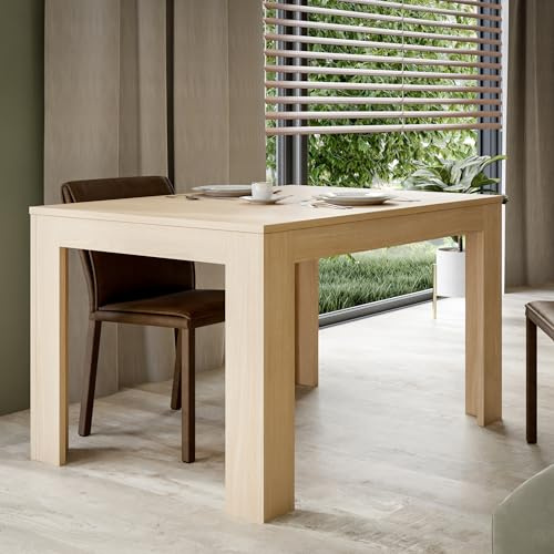 Forte CALASETTA Esstisch 120, moderner Esstisch, ausziehbar auf 175 cm, Holzwerkstoff, Elegancia Eiche Holzdekor, 120 (175 cm) breit x 78,2 cm hoch x 85,2 cm tief
