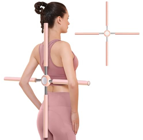Abnehmbar Yoga Stange Haltungskorrektur mit Edelstahlkern & Schaumstoff | 77.5cm Anti-Buckel Yoga Stick, Buckel Korrekturstab Yoga Haltungskorrektur Stöcke für Hause Ganzkörpertraining Stretch Sculpt