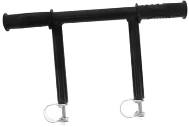 Kinderwagen Schieberverlängerung mit Edelstahlhalterung, Höhenverstellbar | Schwarz, 22mm Klemminnendurchmesser, 1 Stück mit Stabilen Schrauben und Rutschfesten Griffen