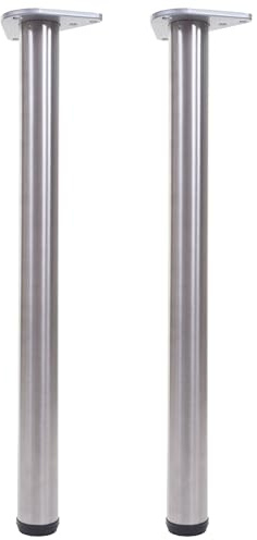 Mendler 2er-Set Tischbein HWC-H36 73cm, Edelstahl-Optik