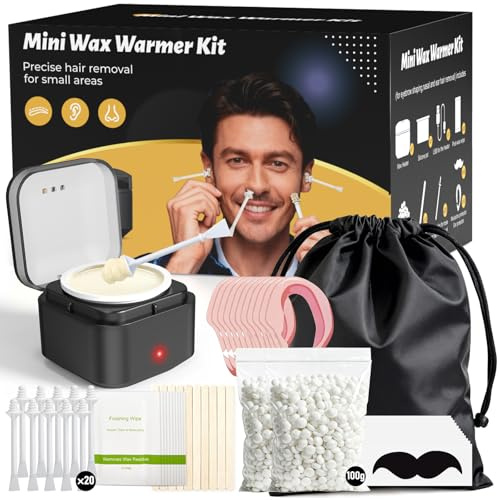 Nasenhaarentferner Nasenhaar Wachs, Nasen Waxing-set: Wachs Nasenhaare entfernen - Nasenwachs Männer Frauen, 100g Nasen Wax mit Mini Wachswärmer, 20 Stäbchen zur Ohr Nasen Augenbrauen Haarentfernung