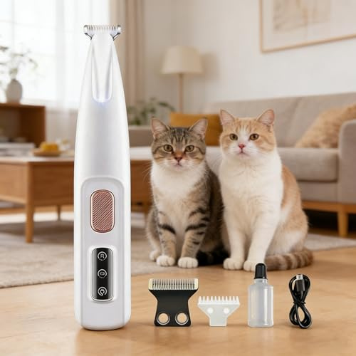 Tondeuse Pour Chat – Tondeuse Électrique De Précision Ultra-Silencieuse, Lames Sûres Et Hypoallergéniques, Ne Blessera Pas Votre Chat, Rechargeable