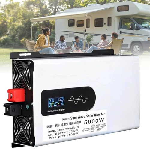 Onduleur Solaire Et Convertisseur De Puissance 5000 W avec Technologie à Onde Sinusoïdale Pure, équipé d'une Télécommande, d'un écran LCD Et Compatible avec Les Batteries Au Lithium(48V)