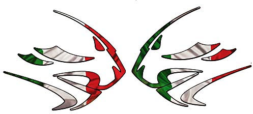 Italienisches Motorrad Löwen Köpfe italienische Flagge Design Grafik Aufkleber x 2 groß