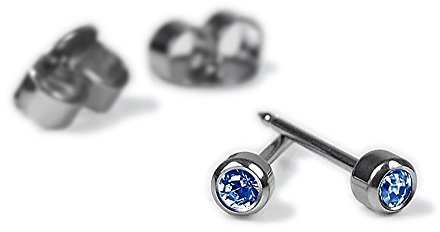 Minott Erstohrstecker Ohrschmuck Ø 2,8mm aus Edelstahl mit Kristall 100% Steril 27215