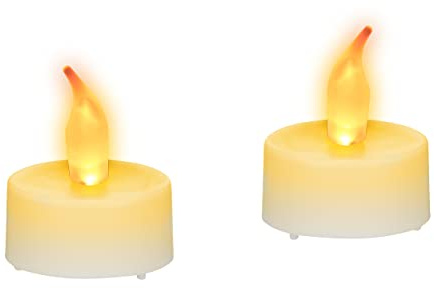 Relaxdays 24er Set LED Teelichter, stimmungsvolle Partylichter, LED-Flackerlichter mit gelber Flamme, Batteriebetrieben, weiß