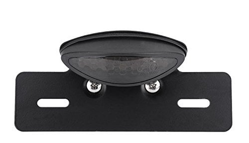 Motorcycle Tail License Plate Light, Motorbike LED Brake Stop Rear Tail Light Lamp for Cafe Racer bobber Chop-pers(Smoke)