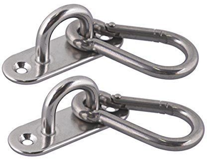 Lind Kitchen 2er-Pack M5 Decken- und Wandhalterungs-Set, 304 Edelstahl, robuste Leistenpolster, Ösenhaken + Karabinerhaken für Yoga, Hängematte, Schaukel, Boot, Anwendung