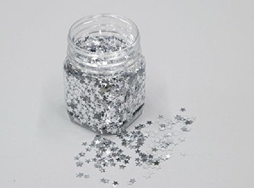 Schreiber Deko Glittersterne Silber Dekostreu Sterne, Dose je 80 Gramm, Weihnachtsdeko