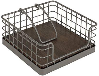 Spectrum Madison Beschwerter Serviettenhalter (Industriegrau) – Spender und Dekoration für Küche, Esszimmer, Outdoor und Bar, Tischaufbewahrung