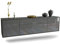 Dekati Lowboard Aurora hängend (180x49x35cm) Korpus anthrazit matt - Front Hochglanz Grau - Push to Open