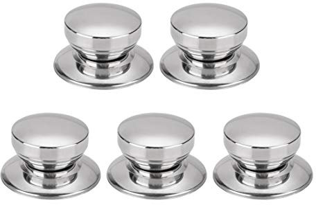 Sourcingmap - Pomos de acero inoxidable para tapa de cacerola, 5 piezas