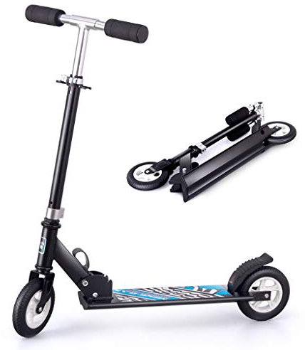 WRRAC-Trampolin Black Teens Kick Scooter Freestyle Sport Kick Scooter Hinterradbremse mit höhenverstellbarer, sanfter Fahrt 60 kg maximale Belastung, Geburtstagsgeschenke Ältere Kinder Teens