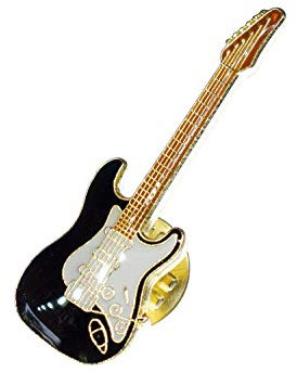 Miniblings E-Gitarre Pin Brosche Gitarrist Gitarre Schwarz MINI - Handmade Modeschmuck I Anstecknadel Button Pins
