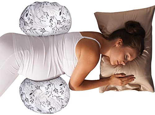Boppy Side Sleeper Pregnancy Pillow, Gray Falling Leaves
