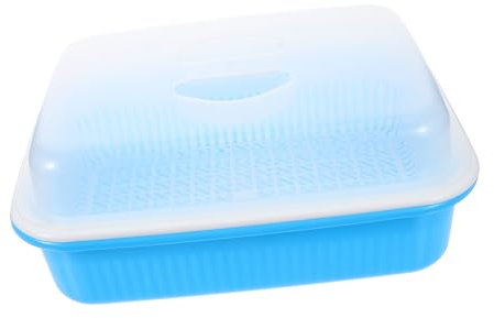 Baby Bottle Drying Racks with Cover Plastic Bottle Storage Box Baby Dinnerware Organizer Cutlery Utensil Tableware Holder for Countertop-Color Random