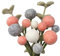 Gry & SIF künstlicher Blumenstrauß, dekorative Blumen-Arrangements, skandinavische Wohnzimmer-Deko, handgemachte Filz-Blumen, Fairtrade | 1x Filz-Blumenstrauß Hanni, 14-teilig