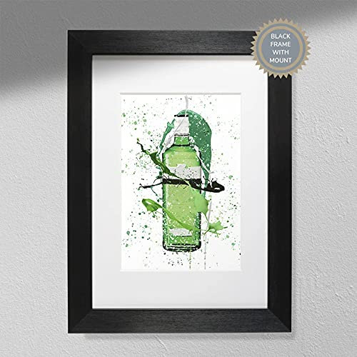 Green Gin Bottle - Wall Art Print - A3 Print Only