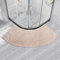 GXFXLP Duschvorleger Halbrund, Weich Duschvorleger Eckdusche, Waschbar Badezimmerteppich für Eckbadewanne, SaugfäHig Bodenteppich für Viertelkreisdusche,Beige