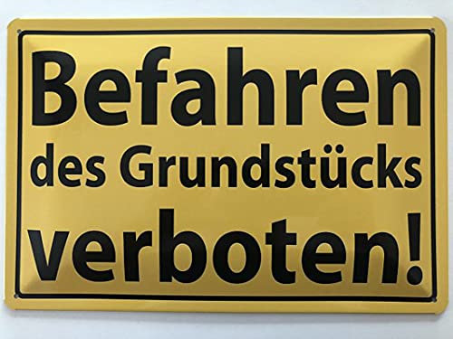 Metall Schild 20x30cm Befahren Des Grundstücks Verboten Warnschild Blechschild