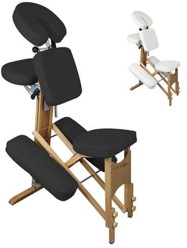 Vivezen - Chaise de Massage en Bois Pliable avec Sac de Transport - 2 Coloris