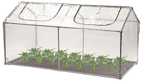 Taylor & Brown 2 Section Large Grow Tunnel Cloche Garden Polytunnel Greenhouse With Reinforced Cover Portable Flower Planter Tomato Vegetable House for Garden Backyard