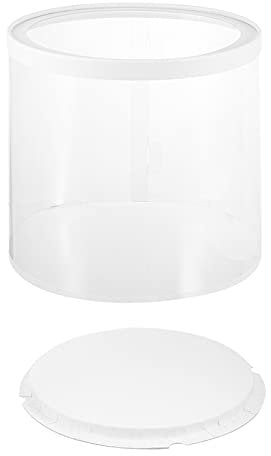 DOITOOL Round Bakery Case Round Cake Box with Lid, Cake Carrier Holder Containers Large, Transparent Cake Box Tall for Home Party, Holiday Party and Bakery 2 Tier Transparent Box (28cm)