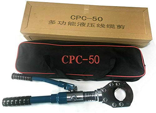 SHZICMY Hydraulischer Kabelschneider 50mm, Hydraulische Kabelschere Kabel Crimp Zange für CU Alu & Telefonkabel 70kN