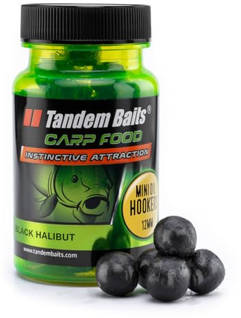 Tandem Baits Karpfen Futter Angelfutter Hakenköder Carp Food Mini Oil Hookers 12 mm 50 g Schwarzer Heilbutt