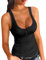 Onsoyours Damen Sexy Strick Tank Top mit Knopf Sommer Elegant Ribbed Tops Ärmellose V-Ausschnitt Shirt Basic Einfarbig Strickoberteil A Schwarz L