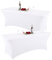 NSSONBEN 2 Stücke Weiß Stretch Tischdecke,Dehnbare Tischdecke, Stehtisch Hussen Spandex Tight Fit, rechteckige Tisch Cover-dj, Messen Party Tischdecken L183cm×W76cm×H76cm