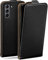 moex Flip Case für Samsung Galaxy S21 Hülle klappbar mit 360 Grad Schutz, Handyhülle mit Displayschutz, PU Leder Handytasche Lederhülle, Flip Case Cover Klapphülle, Schwarz