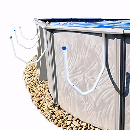 YLSAZL Pool Solar Cover Holder,Solar Cover Hooks for Above Ground Pool,Keep Solar Cover Off The Ground,5-Piece U-Shaped Tube Set.(White)