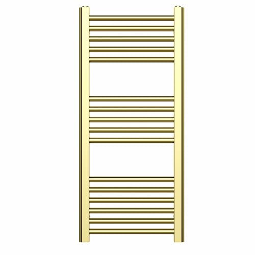 Myhomeware 400mm Wide Shiny Gold Heated Bathroom Towel Rail Radiator For Central Heating UK (400 x 900 mm (h))