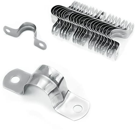Pipe Strap Clamp 40mm/1.57 Saddle Clamp 20Pcs 304 Stainless Steel U Straps Pipe Hose Wall Clips for Fixing Bracket of Gas Pipe Water Pipe or Hose Installation(M40)