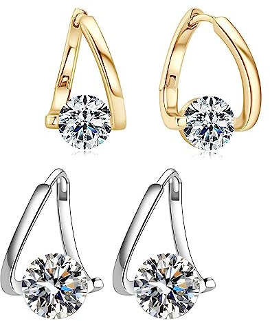 Lymphvity Germanium Ohrringe, Flysmus Halolux Lymphvity Germanium Ohrringe, Akupunktur-Ohrringe, Lymphdrainage-Ohrringe Schmuck für Frauen (1 Pair Silver+gold)
