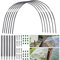 Set di cerchi per piante in serra Set di pali pieghevoli in fibra di vetro Set di staffe per capannone ad arco per piantine Supporto per tunnel di coltivazione per orto (18 PZ)