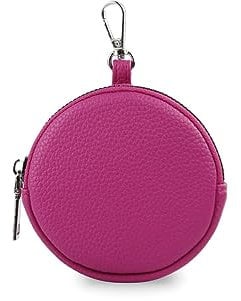 stylx Fashion You Want Damen Münzbörse aus echtes Leder, kleine Geldbörse mit Reißverschluss, Mini Portemonnaie Coin Pocket für Frauen Mädchen Kinder (Fuchsia)