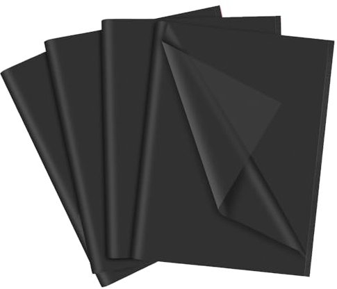 60 Blatt Schwarz Seidenpapier, 35 x 50 cm Geschenkverpackung Seidenpapier für Weihnachten Geschenkverpackung Kunst Handwerk DIY Geburtstag Hochzeit Babyparty Geschenkpapier