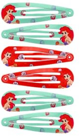 DISNEY Prinzessinnen – Set mit 6 Click-Klammern mit Rapunzel & Ariel – alle Haartypen – Haarschmuck – Offizielles Produkt Disney