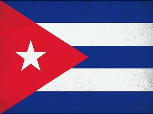 DekoDrom® Holz Schild 20x30 cm Kuba Flag of Cuba Vintage Wand Deko Bar Kneipe Cafe Sammler Geschenk