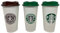 STARBUCKS Heritage Reusable Plastic Travel Cups Limited Edition Set of 3 Mug/Cup/Tumbler Grande Medium, 16oz 473mlhot Cups